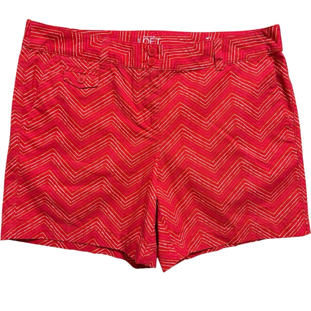Ann Taylor LOFT Red Chevron Womens Shorts NWOT - Size 10